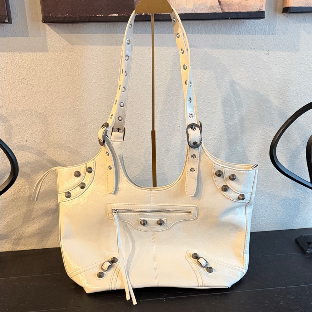 White Studded Women's Bag